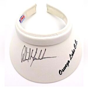 Vintage Phil Mickelson Autographed Texace Oswego Country Club Golf Visor Hat USA